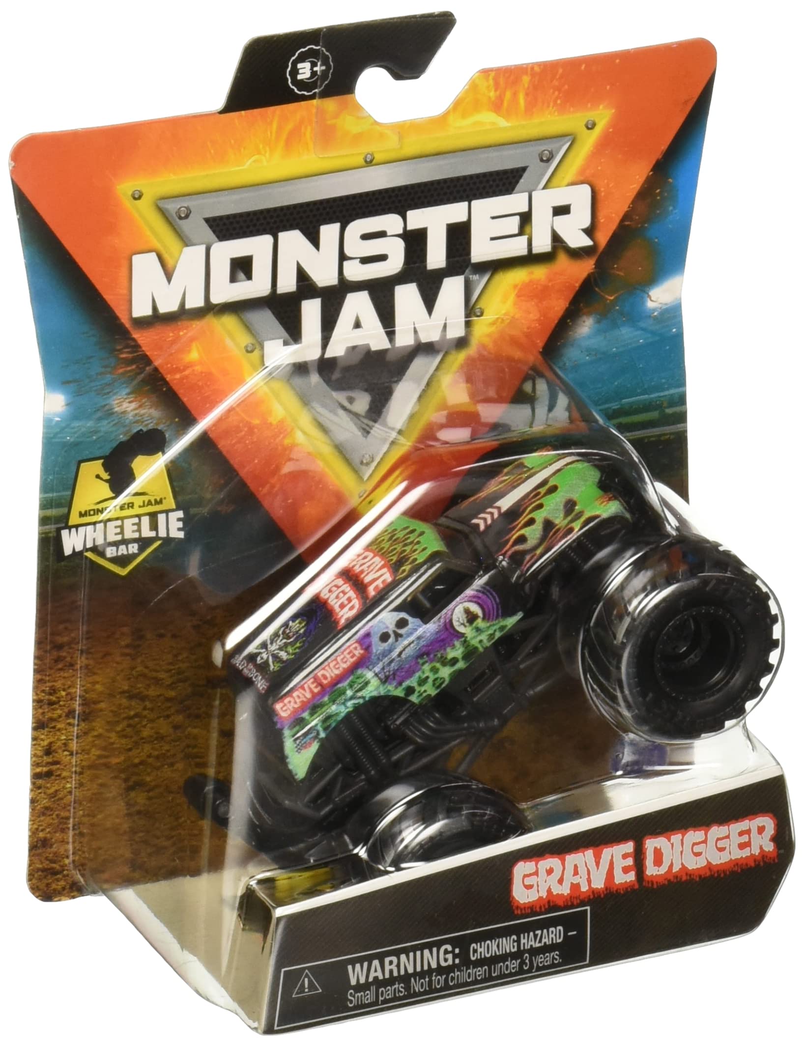 Monster Jam 2021 Spin Master 1:64 Diecast Monster Truck with Wheelie Bar: Spectre Grave Digger