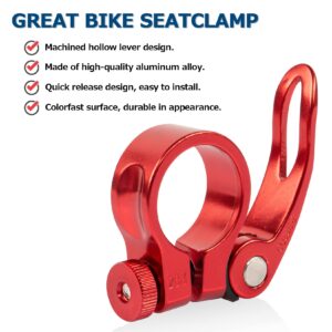 PSLER Bike Seat Post Clamp Bicycle Quick Release Seatpost for Mountain Tube Bike 28.6mm MTB Bike Road Bike Casual Bike Seatpost Clamp (Red-28.6mm)