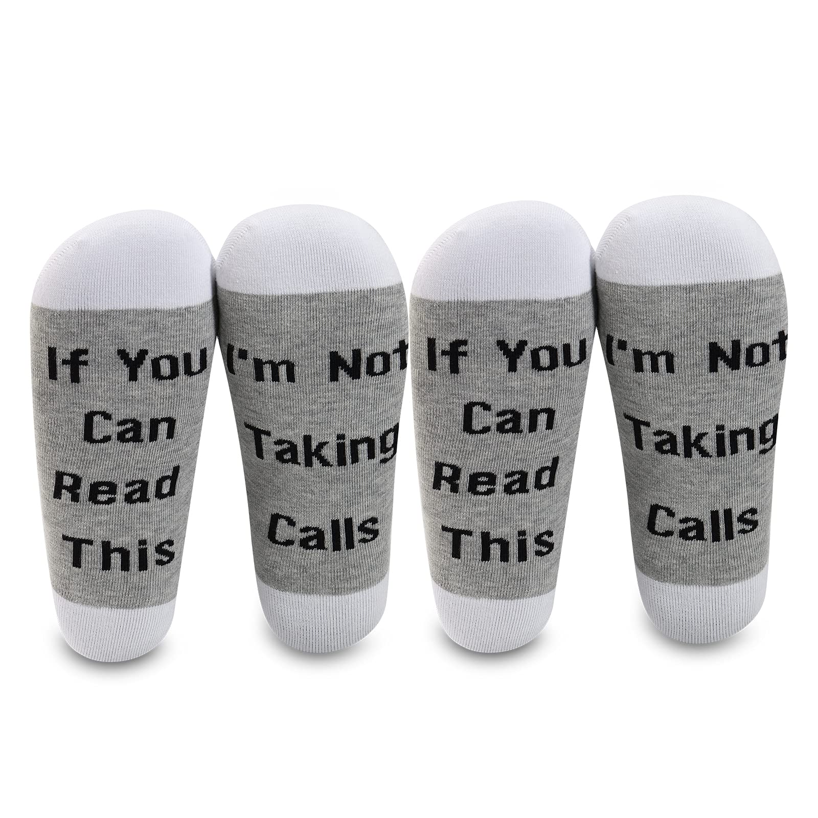 LEVLO Funny Retirement Gifts If You Can Read This I'm Not Taking Calls Socks for Go Away Gifts (2 pairs-mid calf-1)