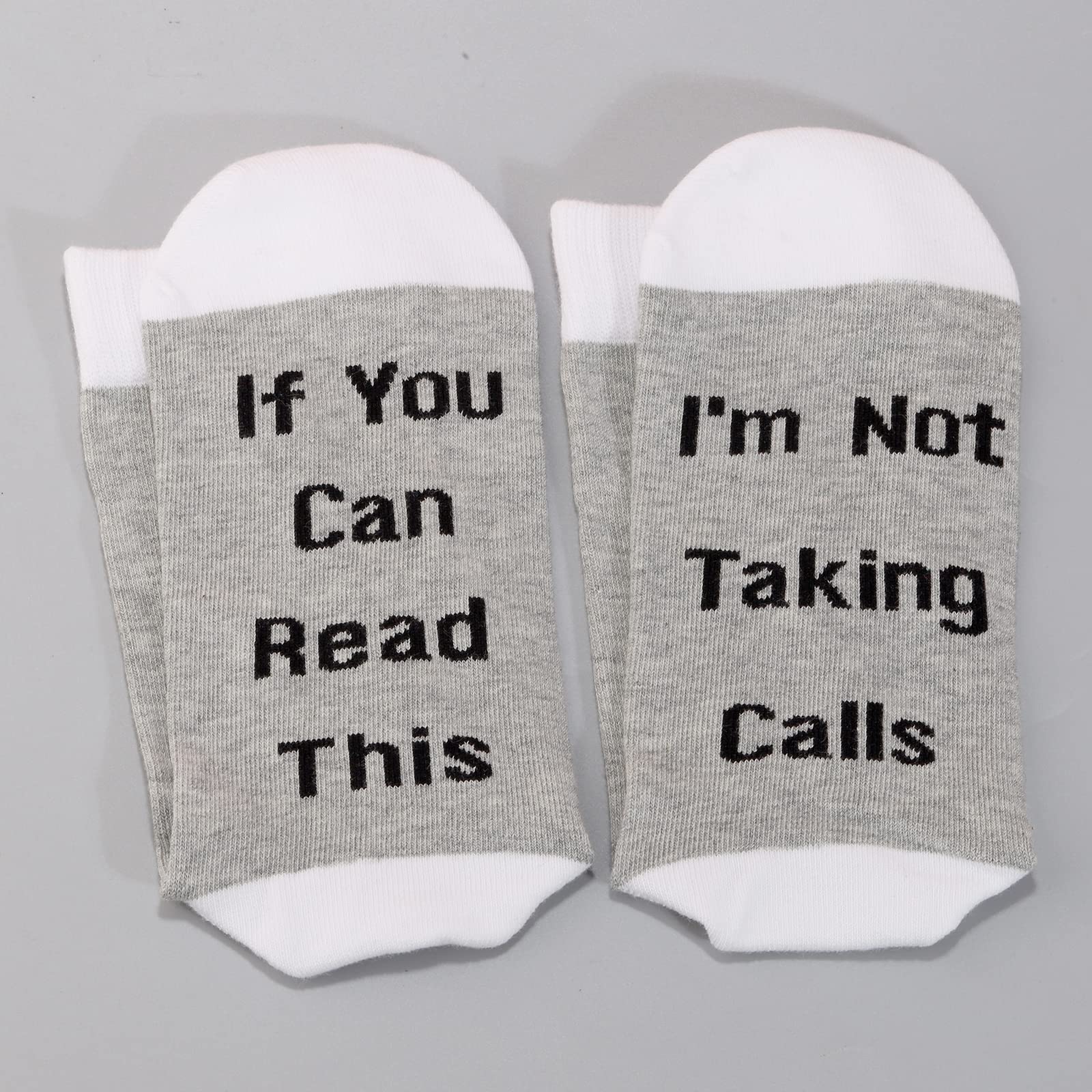 LEVLO Funny Retirement Gifts If You Can Read This I'm Not Taking Calls Socks for Go Away Gifts (2 pairs-mid calf-1)