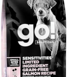 Go! Solutions Sensitivities – Small Bites Salmon Recipe – Limited Ingredient Dog Food, 3.5 lb – Grain Free Dog Food for All Life Stages – Dog Food to Support Sensitive Stomachs