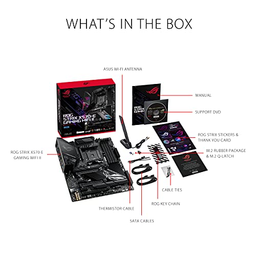 ASUS ROG Strix X570-E Gaming WiFi II AMD AM4 X570S ATX Gaming Motherboard (PCIe 4.0, Passive PCH Heatsink, 12+4 Power Stages, WiFi 6E, 2.5 Gb LAN,USB 3.2 Gen 2 Type C and Aura Sync RGB