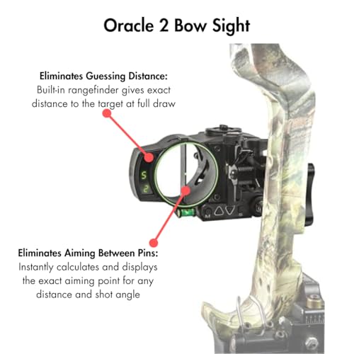 Burris Optics Oracle 2 Rangefinder Bow Sight, Built in Range Finder Measures Exact Distance, Calculates Perfect Aim/Drop Point, Adaptable Right or Left Handed Mount