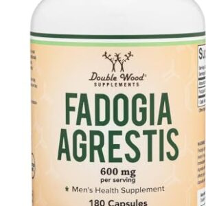 Fadogia Agrestis 600mg Per Serving (180 Capsules) Powerful Extract to Support Athletic Performance (Third Party Tested, Non-GMO, Vegan, Gluten Free) by Double Wood