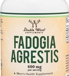 Fadogia Agrestis 600mg Per Serving (180 Capsules) Powerful Extract to Support Athletic Performance (Third Party Tested, Non-GMO, Vegan, Gluten Free) by Double Wood