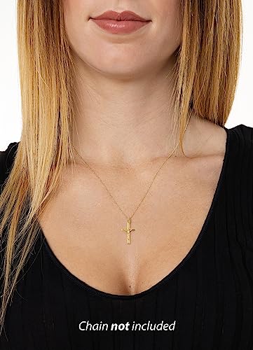 Lucchetta - 14k Gold Italian Christian Cross Pendant for Him and Her | Authentic Catholic Jesus Crucifix from Itay