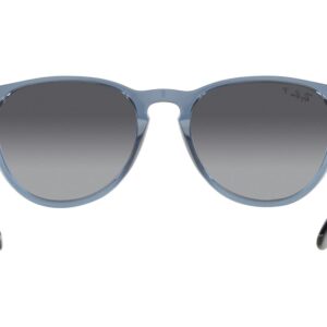 Ray-Ban RB4171 Erika Round Sunglasses, Transparent Blue/Polarized Grey Gradient, 54 mm