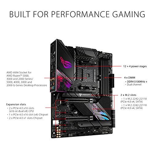 ASUS ROG Strix X570-E Gaming WiFi II AMD AM4 X570S ATX Gaming Motherboard (PCIe 4.0, Passive PCH Heatsink, 12+4 Power Stages, WiFi 6E, 2.5 Gb LAN,USB 3.2 Gen 2 Type C and Aura Sync RGB