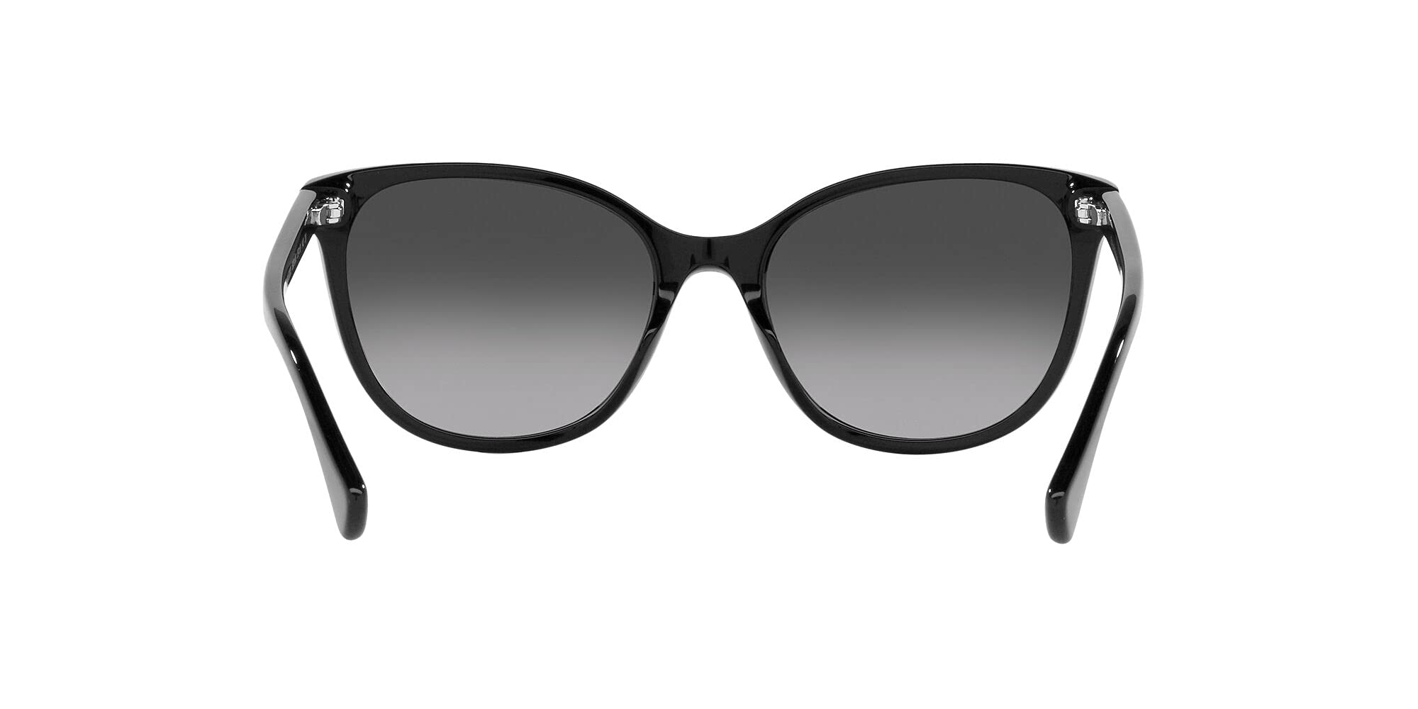 Ralph by Ralph Lauren Women's Ra5282u Universal Fit Cat Eye Sunglasses, Shiny Black/Gradient Grey, 55 mm