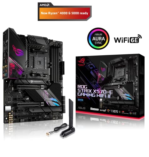 ASUS ROG Strix X570-E Gaming WiFi II AMD AM4 X570S ATX Gaming Motherboard (PCIe 4.0, Passive PCH Heatsink, 12+4 Power Stages, WiFi 6E, 2.5 Gb LAN,USB 3.2 Gen 2 Type C and Aura Sync RGB