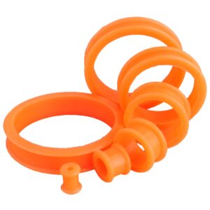 Pair 00G (10MM) ORANGE SILICONE FLAT FLARE TUNNELS Double Flare Gauges Thin Soft Flexible Flesh Plugs (2pcs)