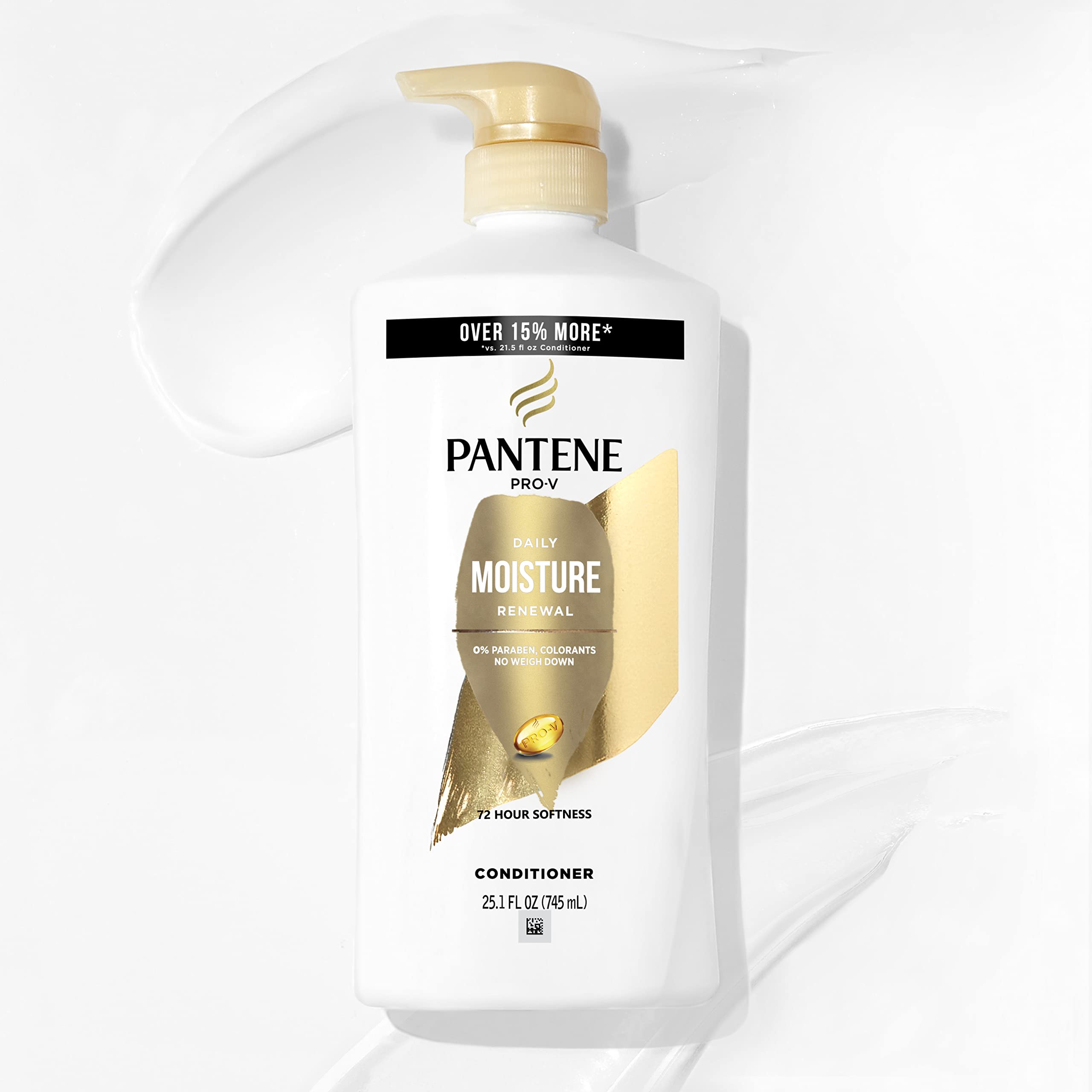 Pantene Daily Moisture Renewal Conditioner Twin Pack with Hair Mask Treatment, Pro-V Hydration for Dry Damaged Hair, Long-Lasting Softness, Safe for Color-Treated Hair, 25.1 Fl Oz Each, 2 Pack