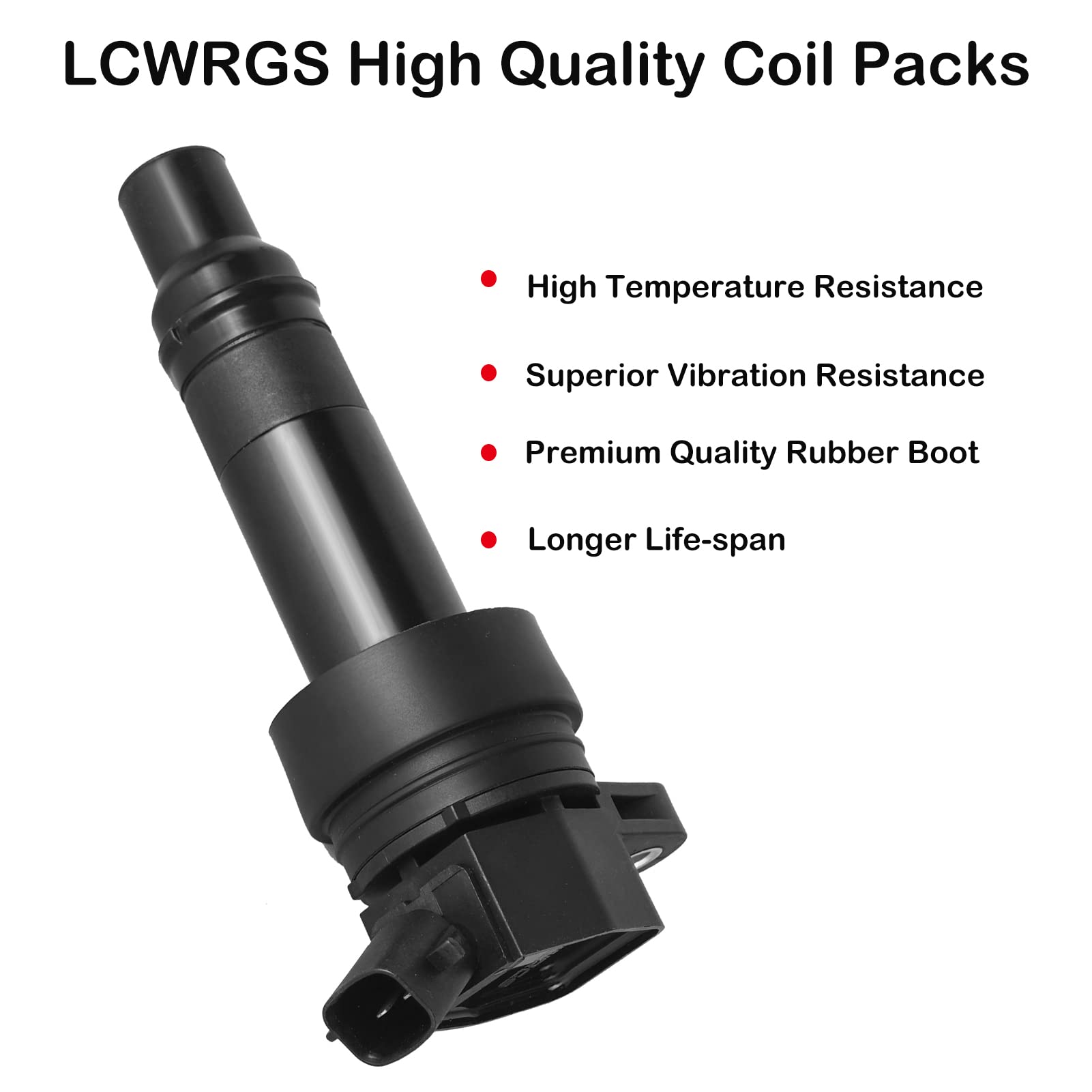 Ignition Coil Packs of 4 Fits for L4 1.6L 2012 2013 2014 2015 2016 2017 Kia Rio Soul Hyundai Accent Veloster 1.6 Coils Replaces# UF652 C1803