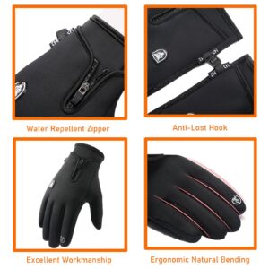 LJCUTE Winter Fishing Gloves Men Women Touch Screen Water Repellent & Windproof Cold Weather Warm Cycling Gloves for Driving Running Kayaking Motorcycle Bike Hunting Riding