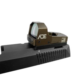 Ade Advanced Optics Python RD3-006A Green Dot Sight with Removeable Picatinny Plate for Handgun - FDE/TAN Body Color