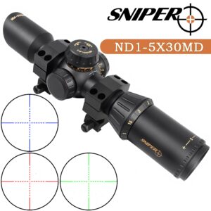 ND 1-5x30 MD Scope Mil-Dot Reticle Scope Riflescope Riflescope Reticle Illumination in Red, Green and Blue