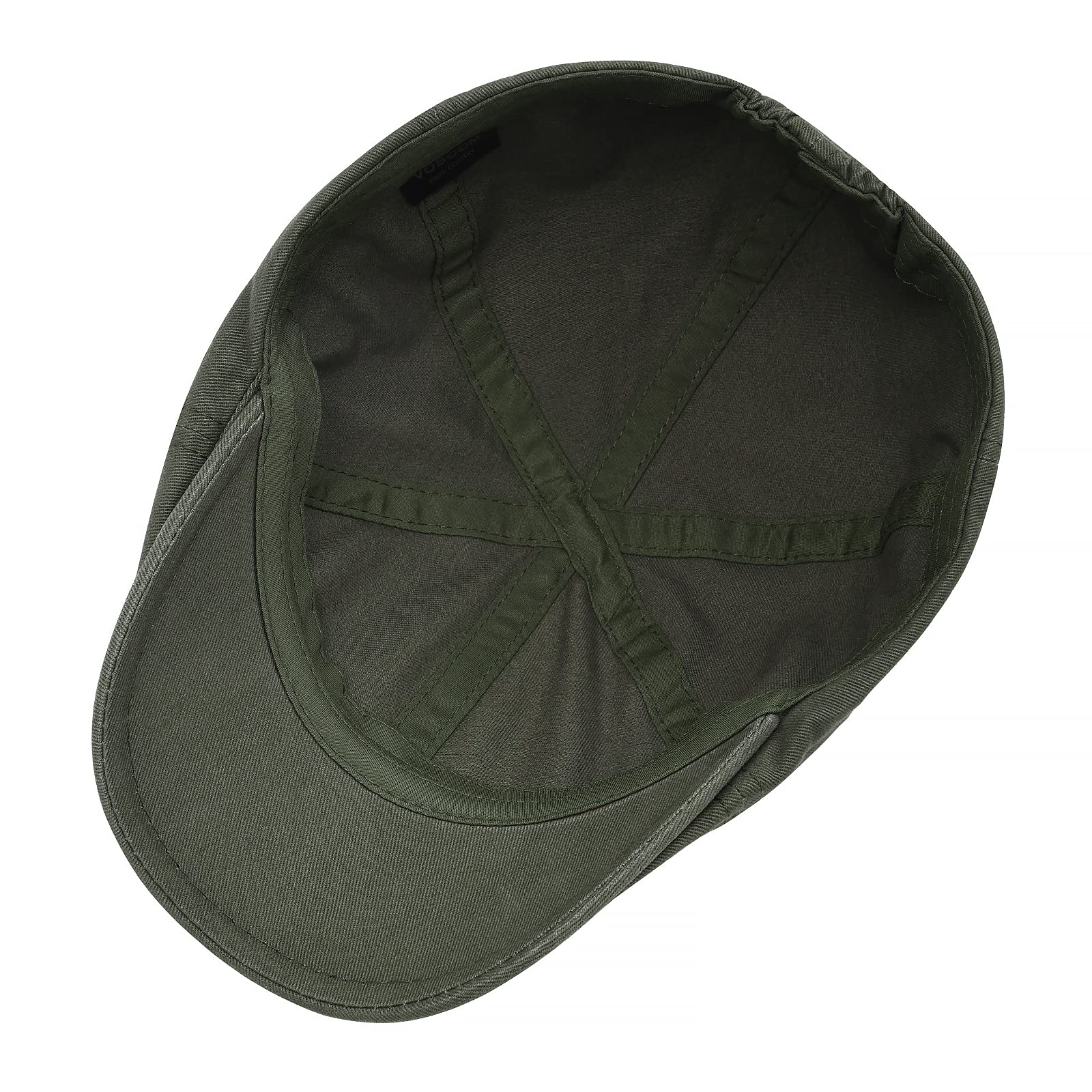 VOBOOM Cotton Flat Cap Cabbie Hat Gatsby Ivy Cap Irish Hunting Hat Newsboy (Army Green)