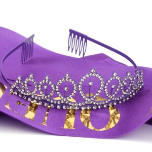 CIEHER BIirthday Sash Queen Crown Kit,Birthday Decorations,Birthday Crowns for Women Girls,Happy Birthday Tiara,Birthday Crown and Sash