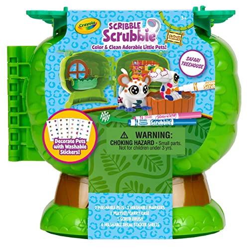 Crayola Scribble Scrubbie Pets Safari Treehouse, Toy Storage Case, Gift for Boys & Girls