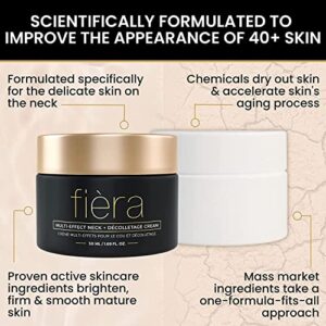 FIÈRA Neck Firming & Tightening Cream - Anti-Aging Moisturizer with Macadamia Oil, Hyaluronic Acid, Shea Butter - Smooths & Lifts Neck Skin - 1.69 FL. OZ. / 50 ML