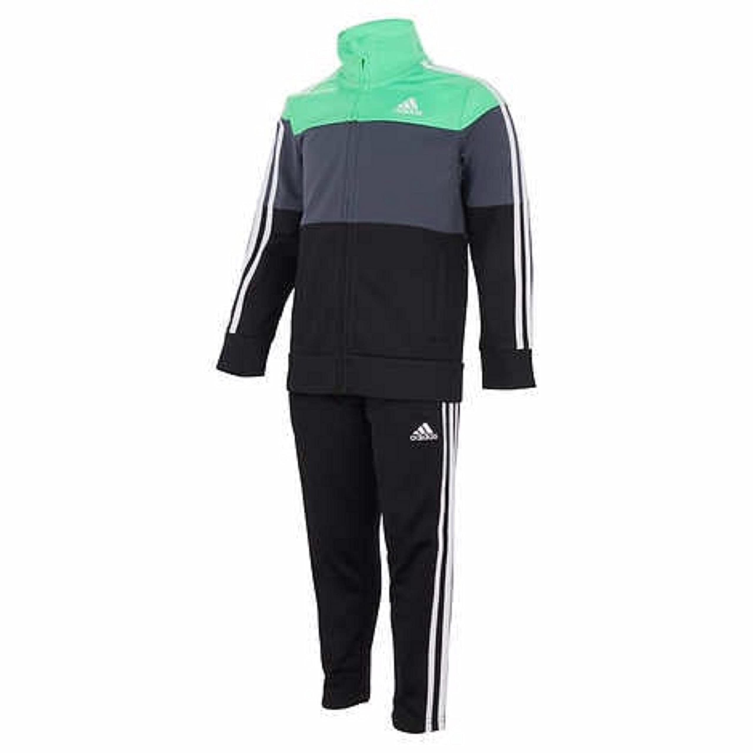 adidas Boys' Tricot Jacket & Pant Clothing Set (7, Screaming Green)