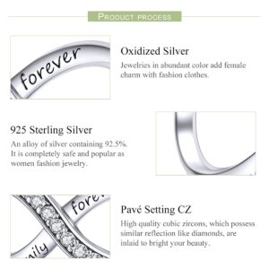 RUKYF 925 Sterling Silver Infinity Charms for Bracelets Necklaces Family Forever Cubic Zirconia Charm Jewelry Gifts for Women