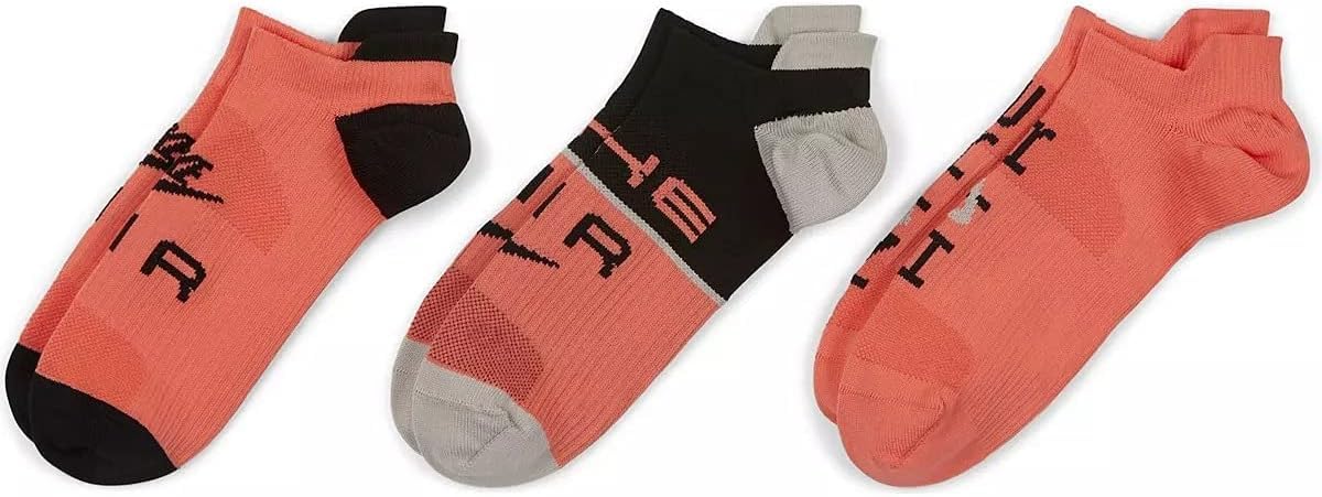 Nike Air Women`s Everyday Plus Lightweight Training No Show Socks 3 Pack (Orange(DA4226-902)/Black, Medium)