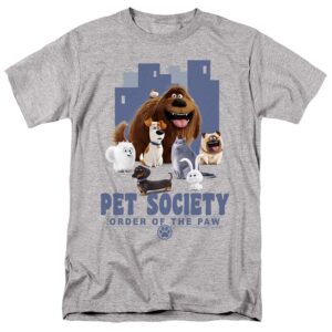 secret life of pets pet society unisex adult t shirt, pet society, 2x-large