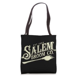 salem broom co. cute witch trials 1692 women's halloween tote bag