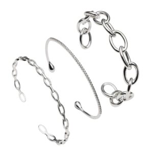 maya j harmony trio bracelets - stack of 3 (white)