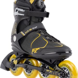 K2 F.I.T. 90 Boa Gray Mens Inline Skates - Gray/Mustard / 10.5