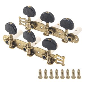 1set yootones classical guitar string tuning keys pegs guitar machine heads tuning key pegs 3+3 tuners(l&r) compatible with classical guitar