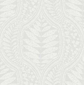 scott living grey foliate peel & stick wallpaper