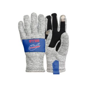 foco buffalo bills nfl heather grey insulated gloves - s/m