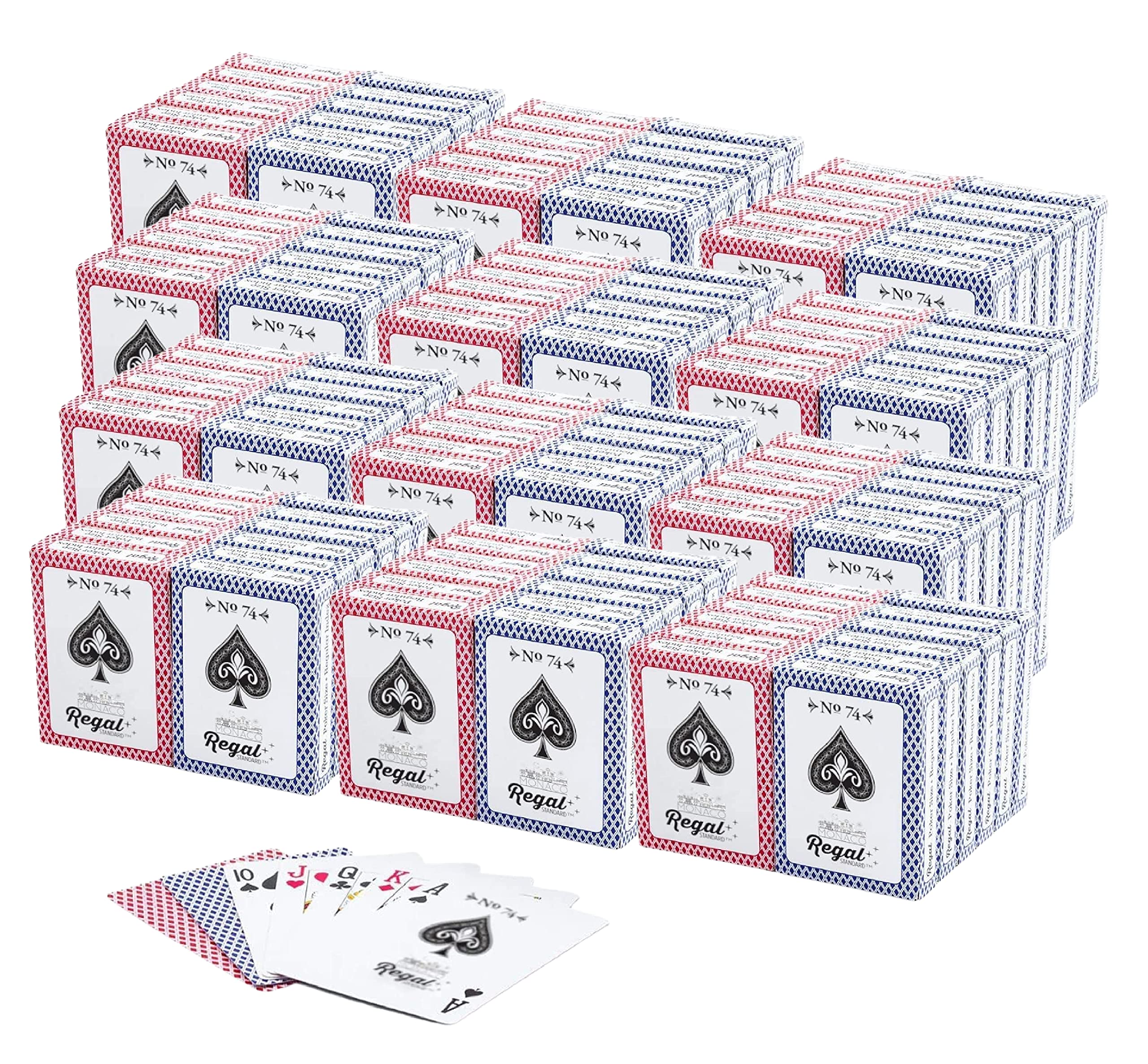 Regal Games - Bulk Playing Cards Set for Adults & Professionals - 144 Standard Decks, Large Print Deck of Cards - Blackjack, Euchre, Canasta, Poker Cards - Fun & Travel Playing Cards (144 Pack)