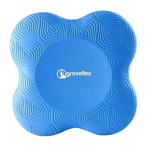 groveflex Yoga Knee Cushion - EVA Yoga Pads, Thick, Soft, Fitness Cushion Pads, Non-slip Design - Knees, Wrists, Elbows Protectors - Pads for Yoga, Pilates, Meditation - Pack of 2, Blue