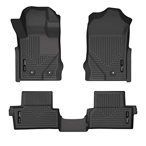 Husky Liners Weatherbeater Floor Mats | Fits 2021-2024 Ford Bronco 2-Door | Front & 2nd Row, 3-pc Black - 95311