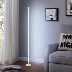 DENGALA Modern Corner Floor Lamp - 3000K-6000K LED Standing Lamp - Minimalist Dimmable Floor Lamp with Remote Control for Living Room, Bedroom (White)