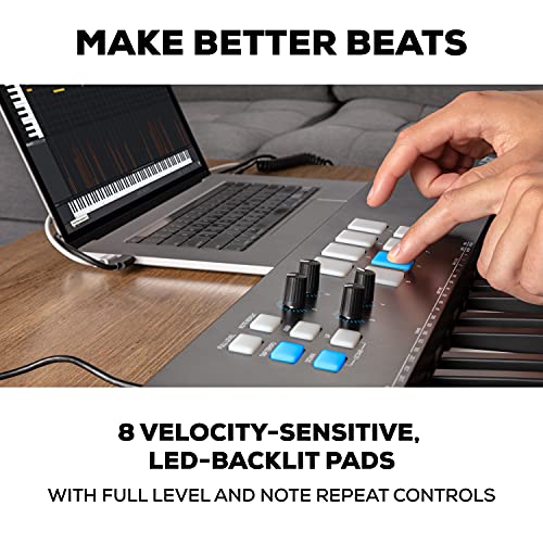 Alesis V49 MKII – USB MIDI Keyboard Controller with 49 Velocity Sensitive Keys, 8 Full Level Pads, Arpeggiator, Pitch/Mod Wheel, Note Repeat and Software Suite