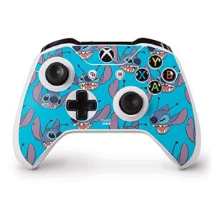 skinit decal gaming skin compatible with xbox one s controller - officially licensed disney lilo and stitch face expression pattern design