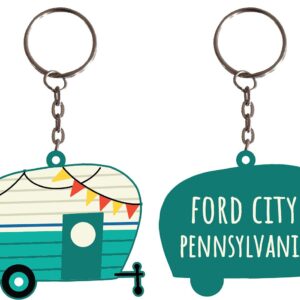 R and R Imports Ford City Pennsylvania Souvenir Camper Metal Keychain