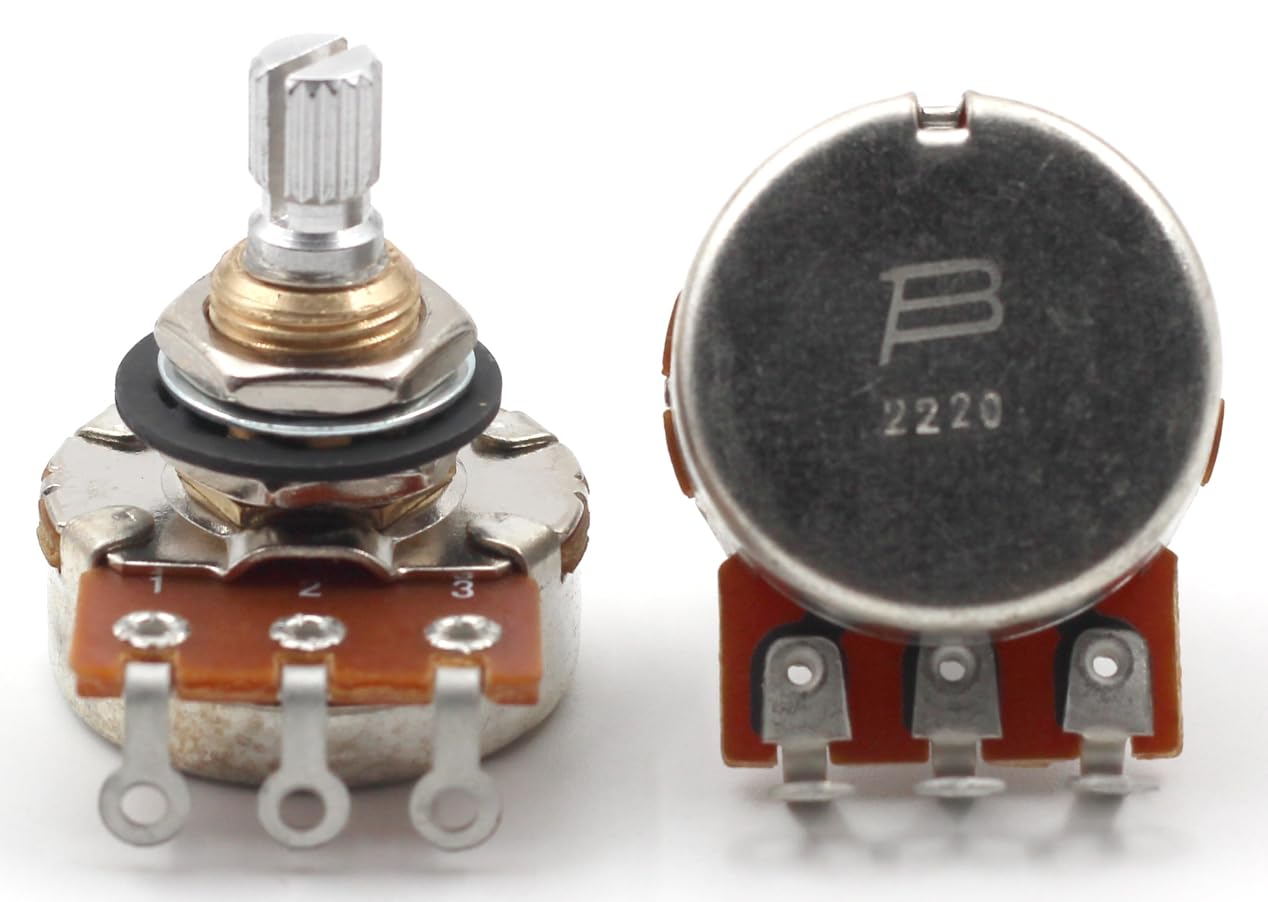 (4x) Bourns 500K SHORT SPLIT Shaft Audio Potentiometers + (2x) .022uf Orange Drop Capacitors - For Electric Guitar