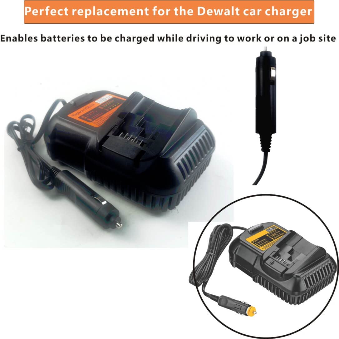 ANOITD DCB119 Car Battery Charger Replace for Dewalt 12V/20V MAX vehicle charger, for Dewalt 12V 20V Li-ion Battery DCB201 DCB202 DCB203 DCB204 DCB205 DCB206 DCB127 DCB123 DCB121 DCB606 DCB609 DCB612