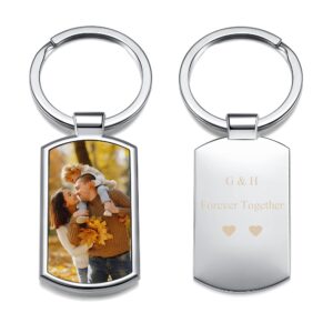 allerpierce personalized custom keychain print photo picture key chain holder engraved picture text keychain father's day gifts