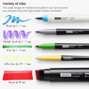 ARTEZA Permanent Markers, Set of 80, 61 Assorted Colors Paint Pens