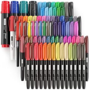 ARTEZA Permanent Markers, Set of 80, 61 Assorted Colors Paint Pens