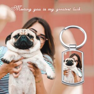 AllerPierce Personalized Custom Keychain Print Photo Picture Key Chain Holder Engraved Picture Text Keychain Father's Day Gifts