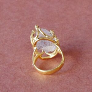 Raw Herkimer Diamond Crown Setting Ring Mother's Day Gift (5)