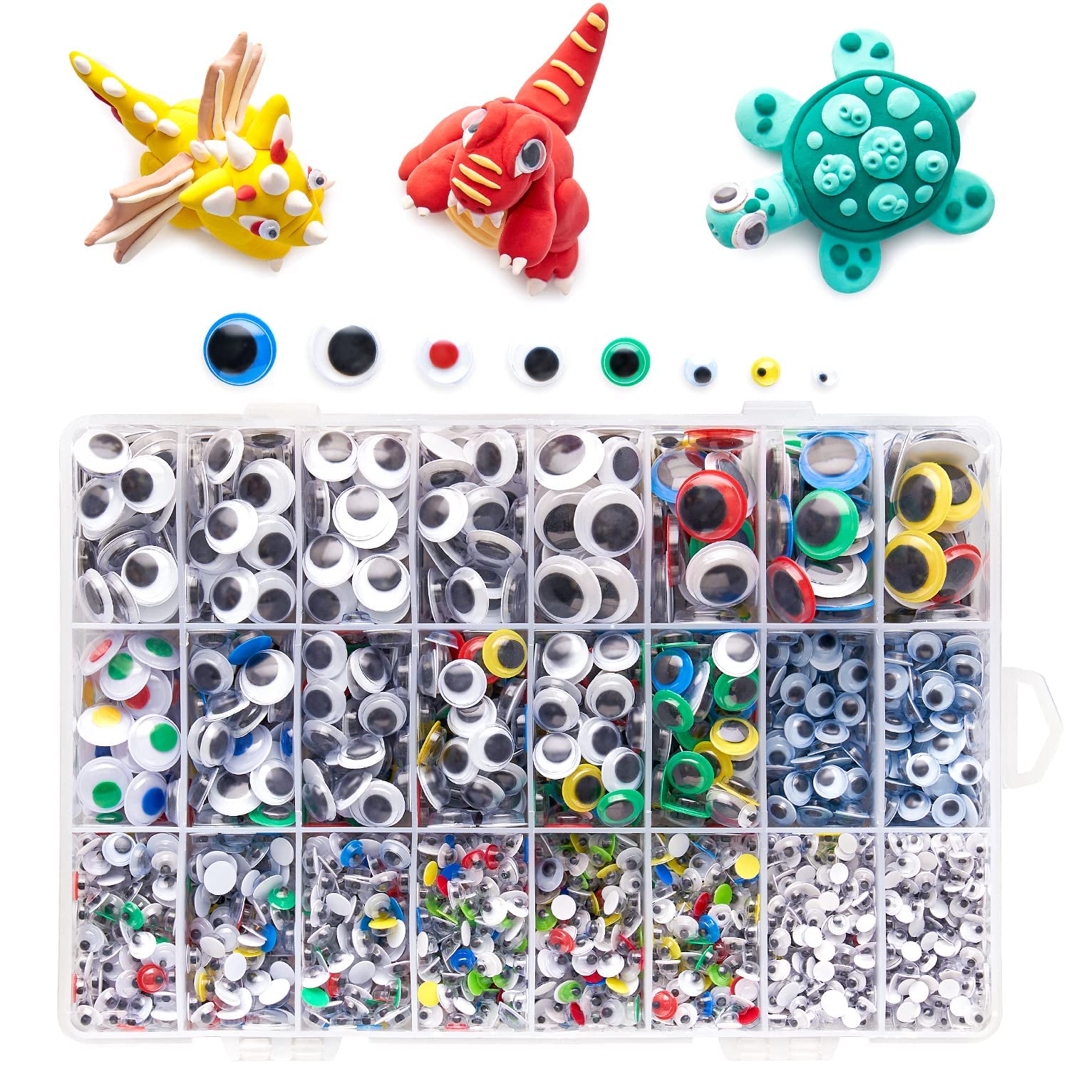 ARTEZA Googly Eyes, 3000 Pieces, Variety of Sizes, Craft Supplies for Creating Puppets, Pet Rocks, Photos, and Dolls, Easter Egg Arts and Crafts