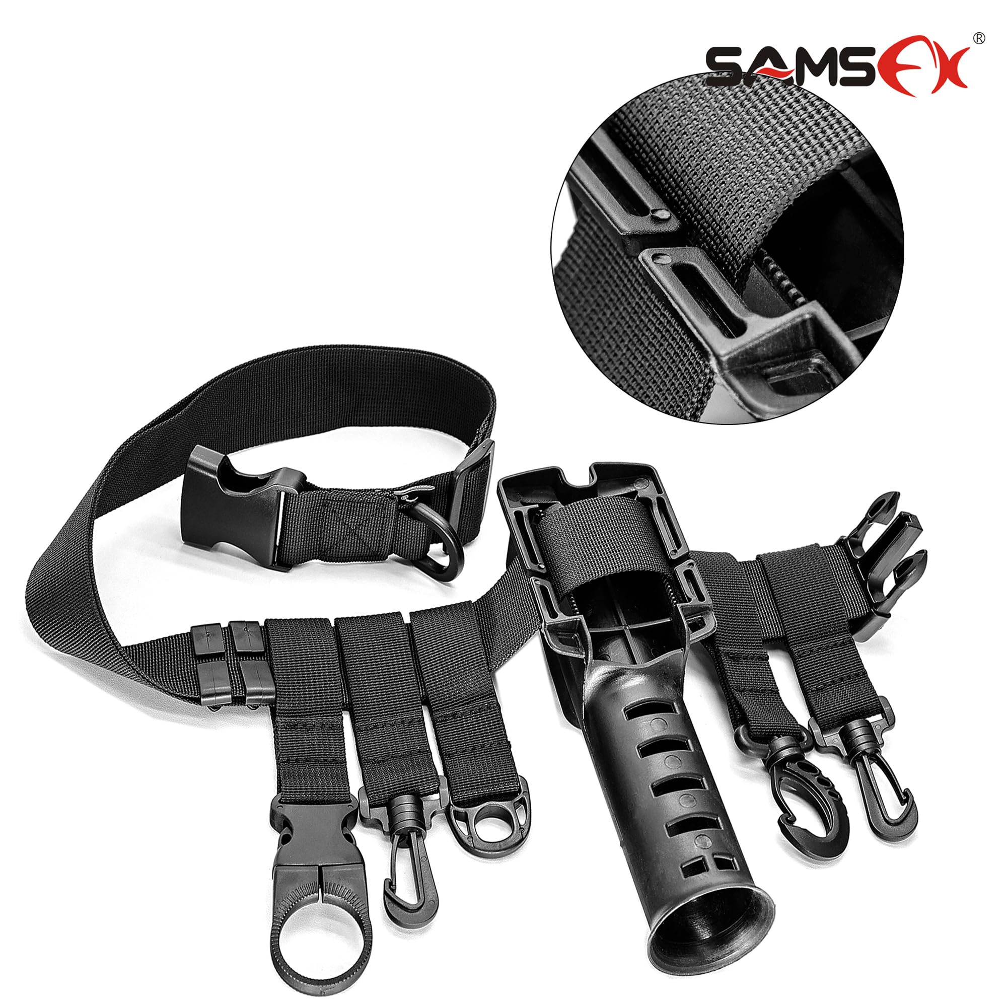 SAMSFX Fishing Waist Belt Rod Holder Wader Belt Wading Belts for Surf Casting Kayak Fishing Accessories Waders Straps